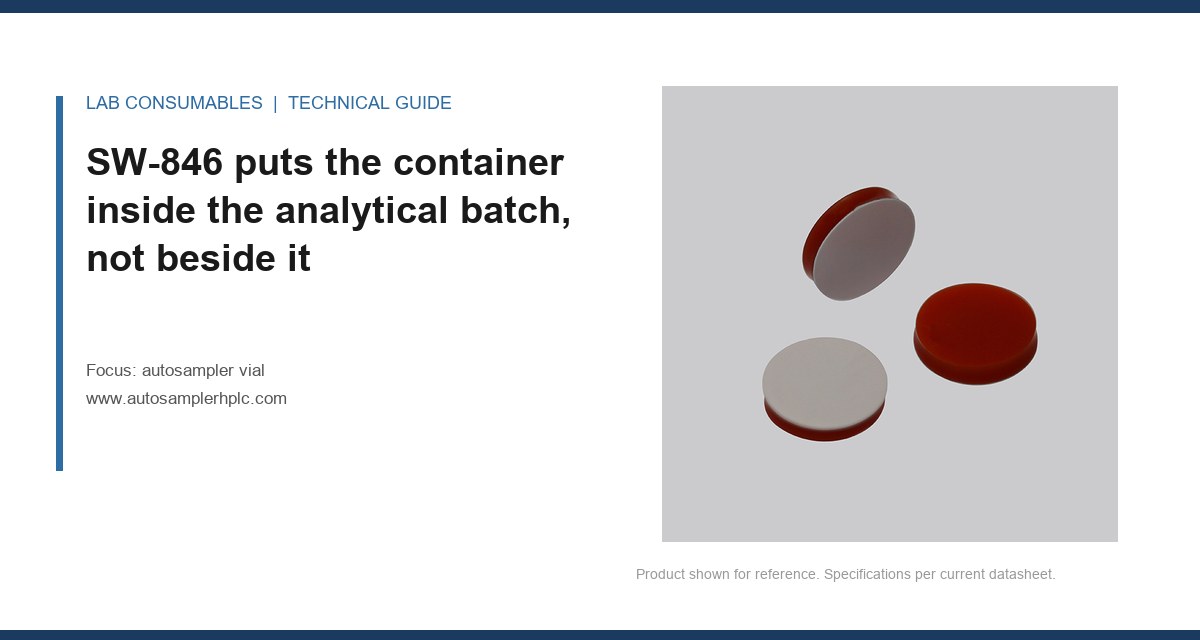 SW-846 puts the container inside the analytical batch, not beside it